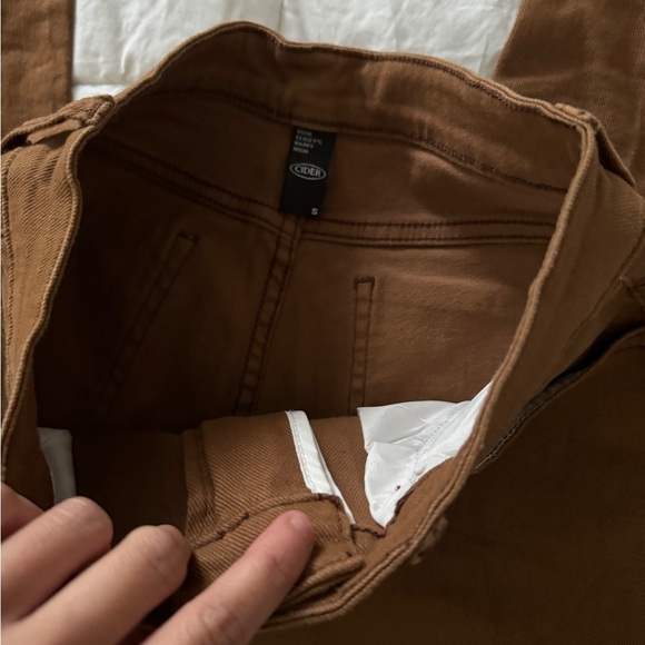 Cider Bootleg Jeans Frayed Bottom Brown Jeans Size S two front and back pockets - Picture 10 of 12